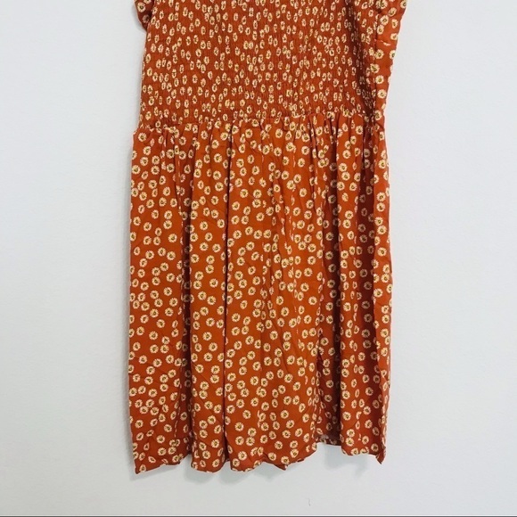 New! Lily Rose Bohemian 70s Ditsy Floral Daisies Smocked Corset Skater Dress - Picture 8 of 10